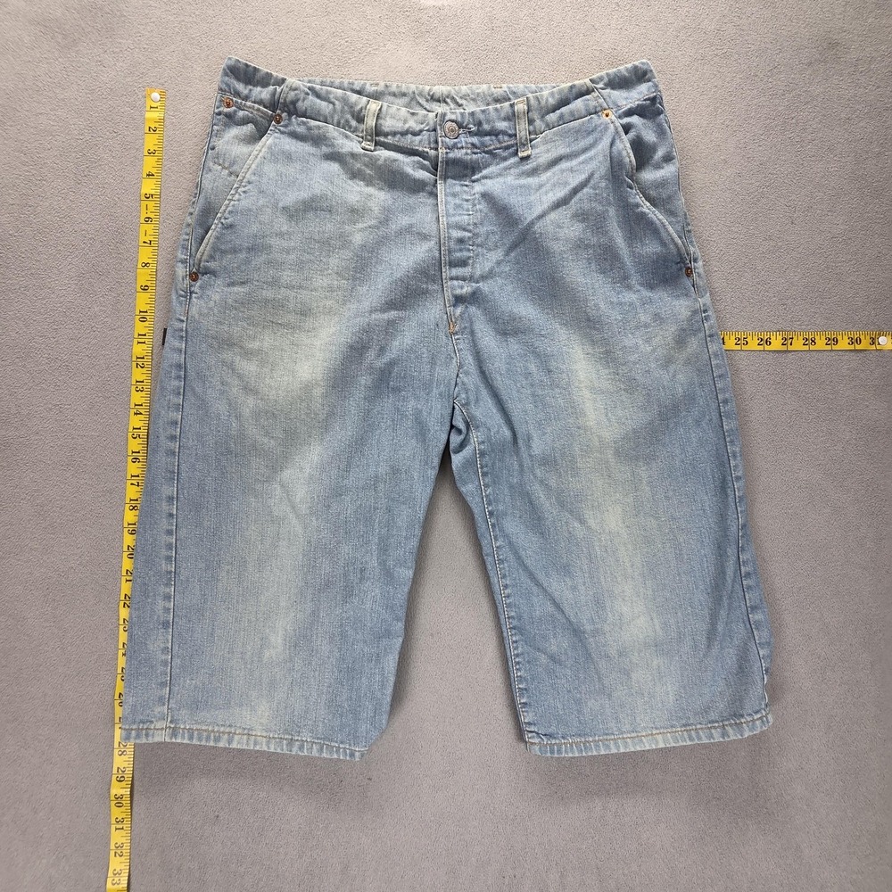 Vintage Levis Engineered Shorts Mens 36 Blue Twisted 16" Inseam Light Wash‎